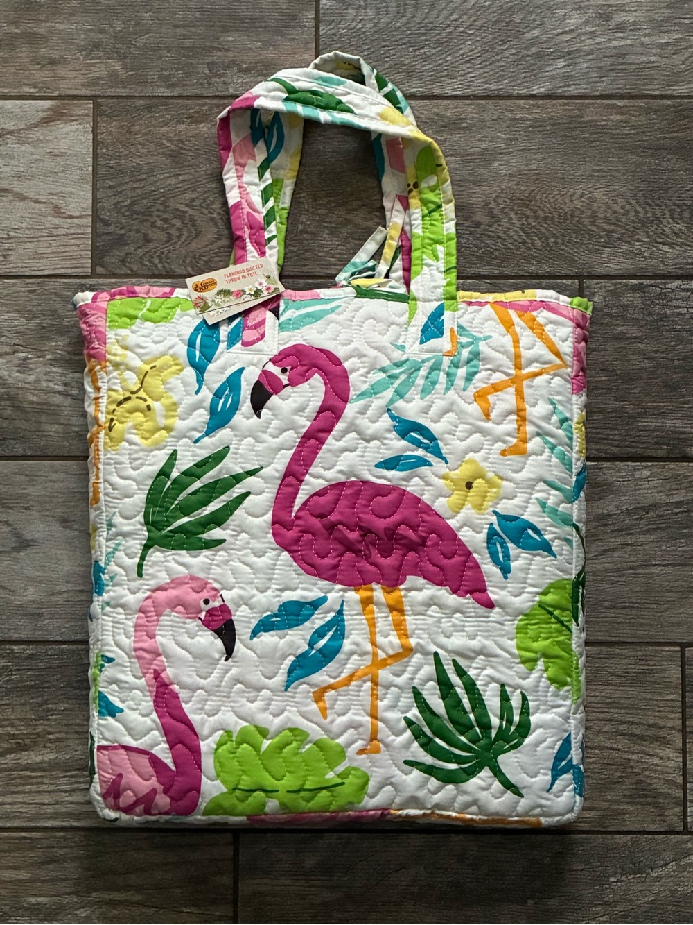Cracker Barrel Exclusive Flamingo Quilted Throw Blanket & Tote Set NEW